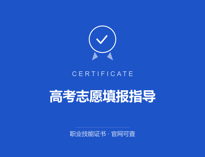 武汉高考志愿填报指导证书 蓝色证书封面 职业技能证书 发证机构官网可查