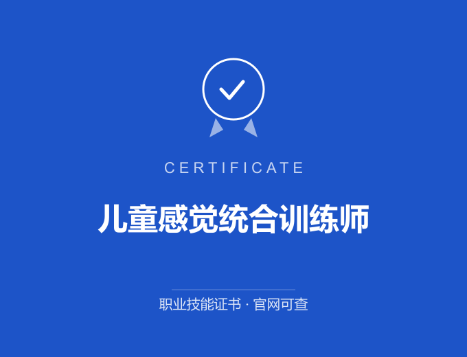 武汉儿童感觉统合训练师证书 蓝色证书封面 职业技能证书 发证机构官网可查