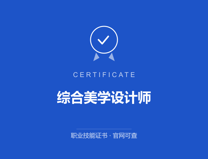 武汉综合美学设计师证书 蓝色证书封面 职业技能证书 发证机构官网可查