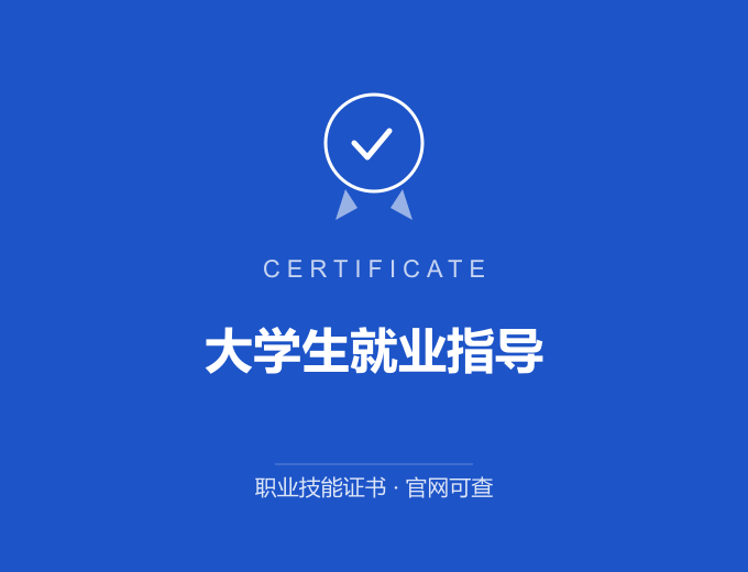 武汉大学生就业指导证书 蓝色证书封面 职业技能证书 发证机构官网可查