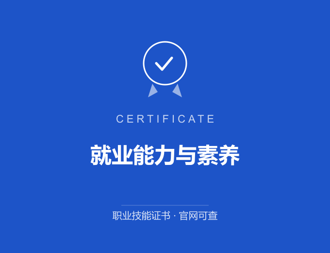 武汉就业能力与素养证书 蓝色证书封面 职业技能证书 发证机构官网可查