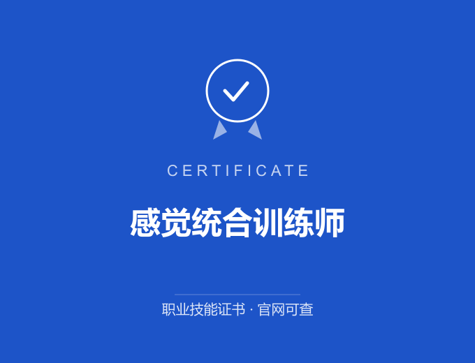武汉感觉统合训练师证书 蓝色证书封面 职业技能证书 发证机构官网可查